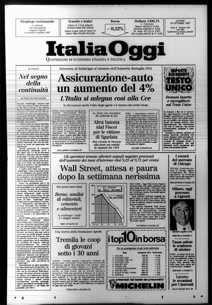 Italia oggi : quotidiano di economia finanza e politica